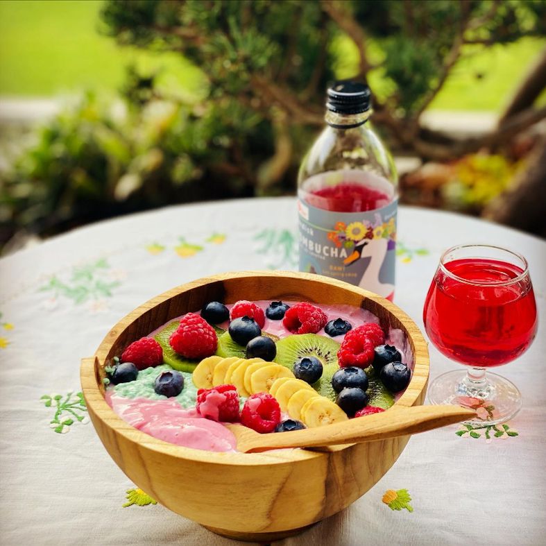 Smoothie bowl med hindbær